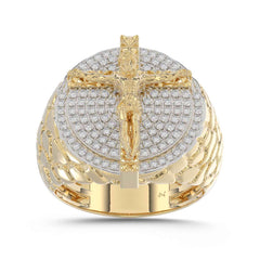 MEN'S RING 0.50CT ROUND DIAMOND 10K YELLOW GOLD