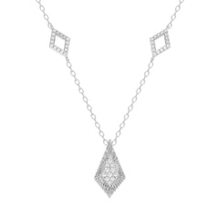 LADIES NECKLACE 0.25CT ROUND DIAMOND 10K WHITE GOLD