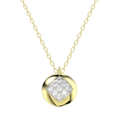 LADIES NECKLACE 0.10CT ROUND DIAMOND 10K YELLOW GOLD