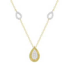 LADIES NECKLACE 0.25CT ROUND DIAMOND 10K YELLOW GOLD