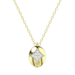LADIES NECKLACE 0.10CT ROUND DIAMOND 10K YELLOW GOLD