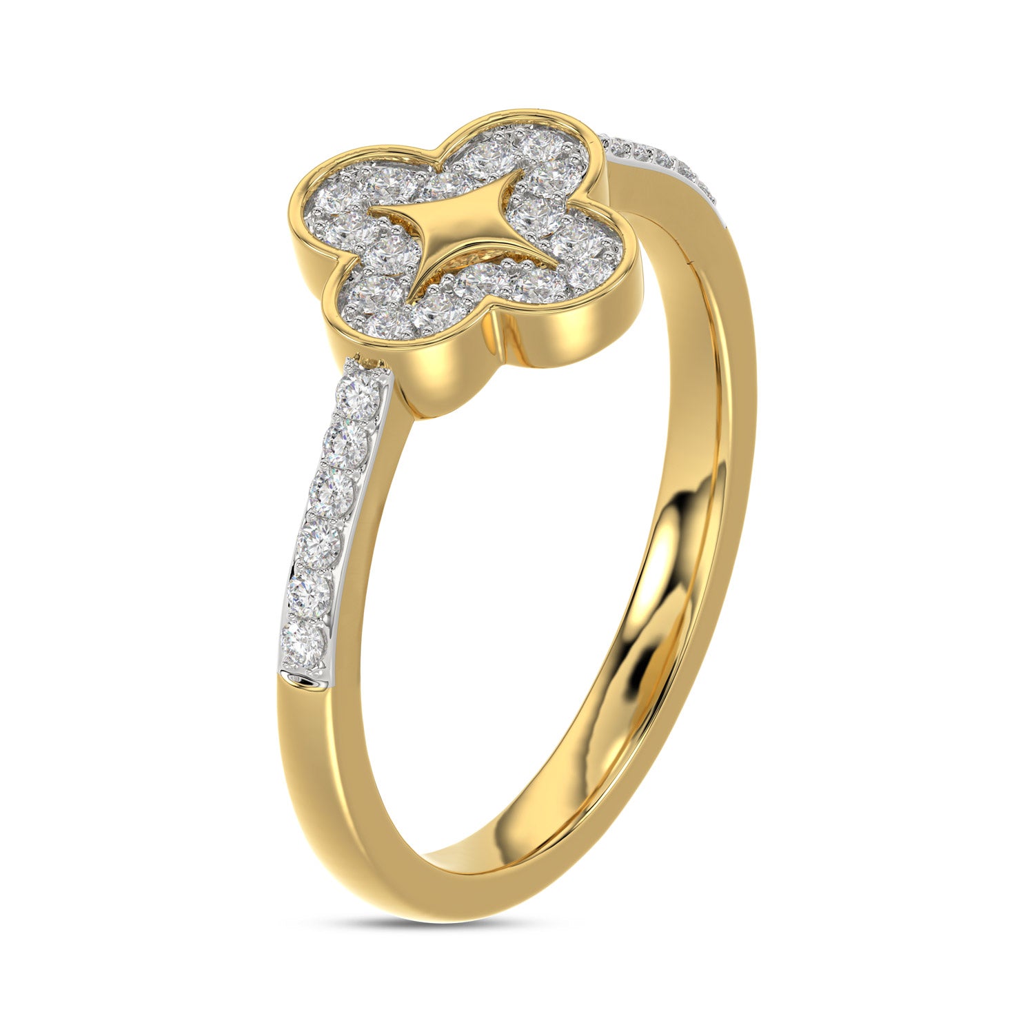 LADIES RING 0.25CT ROUND DIAMOND 10K YELLOW GOLD