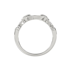 Ladies Sterling Silver 0.05Ct Round Diamond Heart Design Fashion Ring Stylish Ladies Jewelry Ring