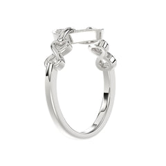 Ladies Sterling Silver 0.05Ct Round Diamond Heart Design Fashion Ring Stylish Ladies Jewelry Ring