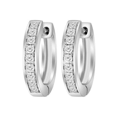 0.15CT Round Diamond Hoop Earrings For Women In Sterling Silver Fashion Jewelry