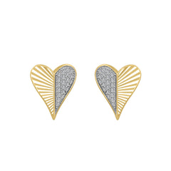 LADIES EARRINGS 0.13CT ROUND DIAMOND 10K YELLOW GOLD