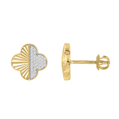 LADIES EARRINGS 0.15CT ROUND DIAMOND 10K YELLOW GOLD