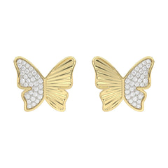 LADIES EARRINGS 0.16CT ROUND DIAMOND 10K YELLOW GOLD