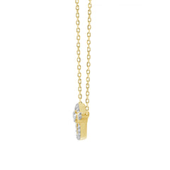 LADIES PENDANT WITH CHAIN 0.16CT ROUND DIAMOND 10K YELLOW GOLD