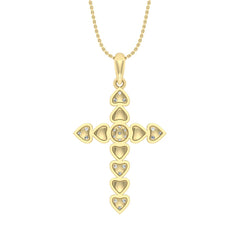 LADIES PENDANT WITH CHAIN 0.25CT ROUND DIAMOND 10K YELLOW GOLD