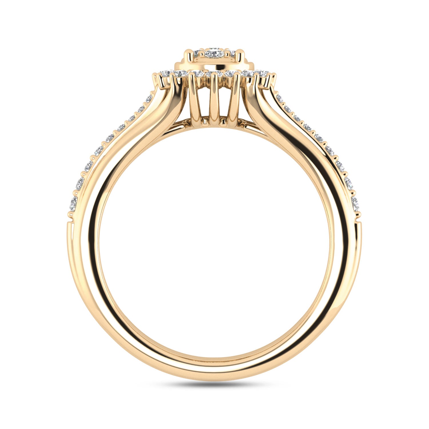 LADIES RING 0.33CT ROUND DIAMOND 10K YELLOW GOLD