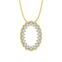 LADIES NECKLACE 0.20CT ROUND DIAMOND 10K YELLOW GOLD