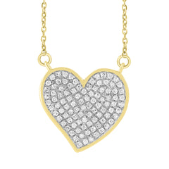 LADIES NECKLACE 0.20CT ROUND DIAMOND 10K YELLOW GOLD