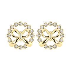 LADIES EARRINGS 0.25CT ROUND DIAMOND 10K YELLOW GOLD