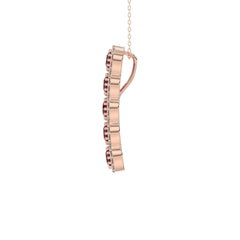 LADIES PENDANT 1.80CT ROUND/RUBY ROUND DIAMOND 14K ROSE GOLD (ROUND RUBY 1.40CT)