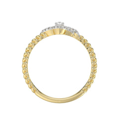 10K Yellow Gold Ladies Diamond Ring Featuring 0.15 Ct Round Diamonds. Stylish Fine Jewelry Piece Perfect For Daily Wear And Gifting.