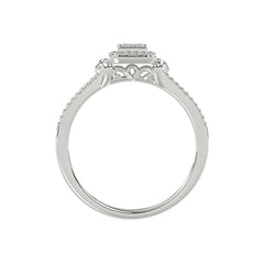 Ladies 0.20Ct Round Diamond Sterling Silver White Engagement Ring � Elegant Promise Ring For Women