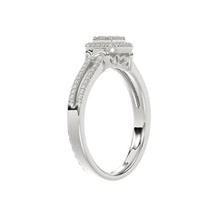 Ladies 0.20Ct Round Diamond Sterling Silver White Engagement Ring � Elegant Promise Ring For Women