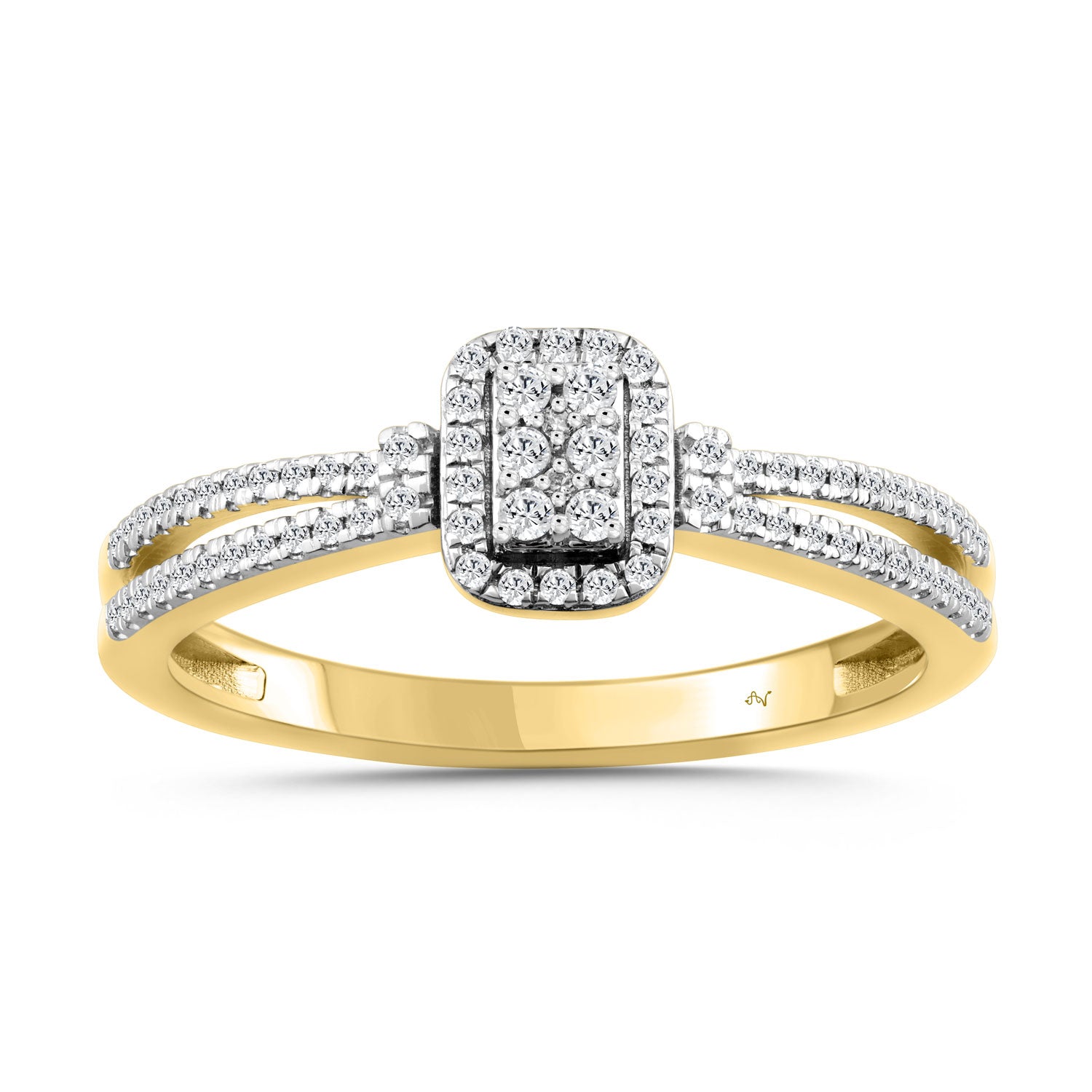 LADIES RING 0.20CT ROUND DIAMOND 10K YELLOW GOLD