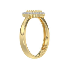 LADIES RING 0.20CT ROUND DIAMOND 10K YELLOW GOLD