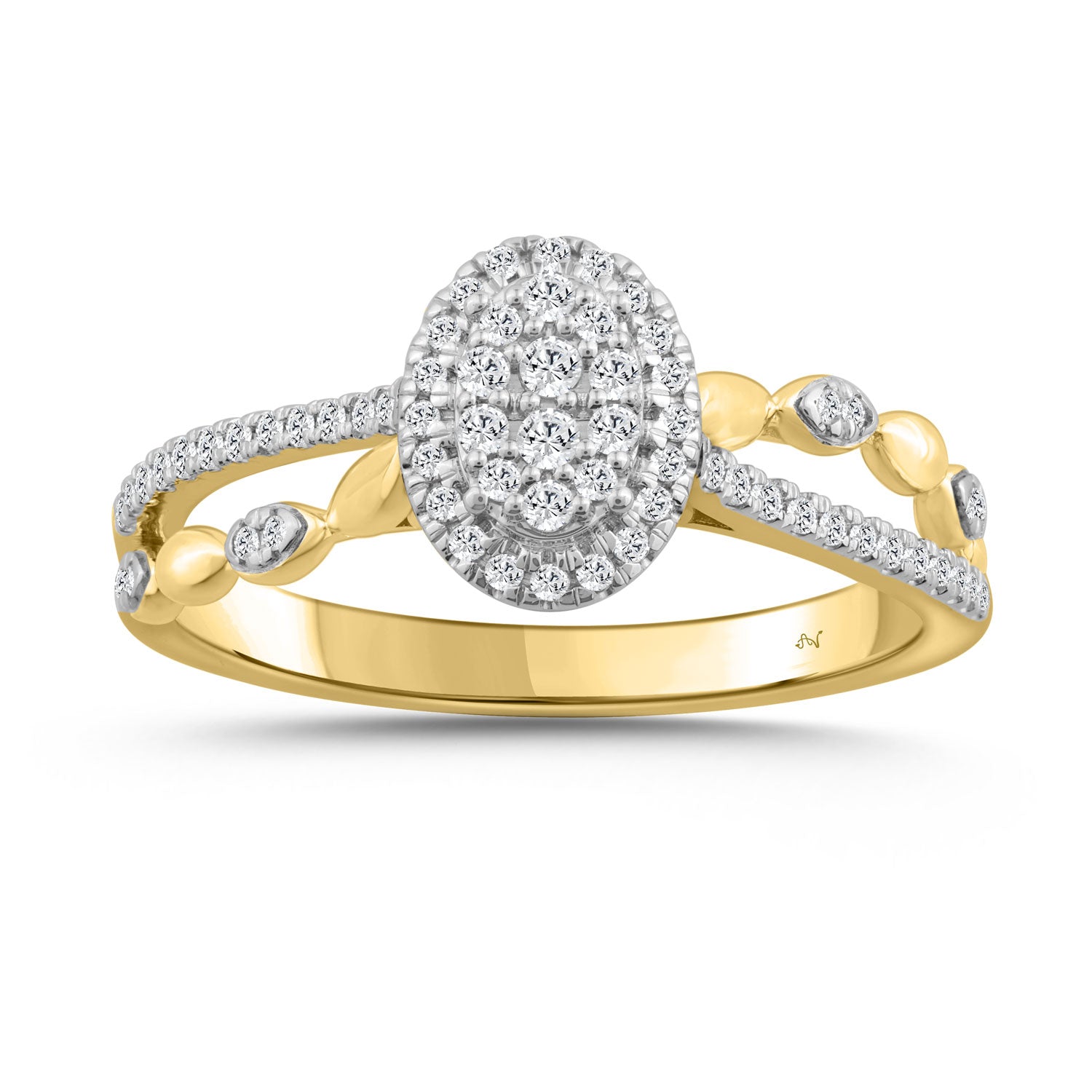 LADIES RING 0.25CT ROUND DIAMOND 10K YELLOW GOLD