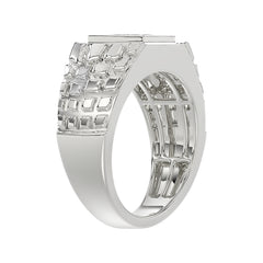 “Elegant Men’S Fashion Ring 0.10Ct Round Diamond Sterling Silver White Luxury Statement Jewelry For Men