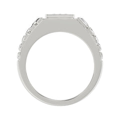 “Elegant Men’S Fashion Ring 0.10Ct Round Diamond Sterling Silver White Luxury Statement Jewelry For Men