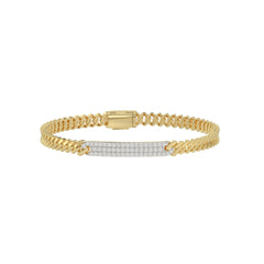 Elegant 10K Yellow Gold Ladies Bracelet With 0.62 Ct Round Diamonds. A Graceful And Minimal Fine Jewelry Design Perfect For Gifting.