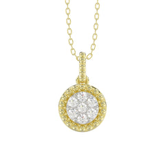 LADIES PENDANT WITH CHAIN 0.10CT ROUND DIAMOND 10K YELLOW GOLD