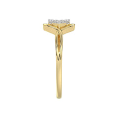 LADIES RING 0.15CT ROUND/BAGUETTE DIAMOND 10K YELLOW GOLD