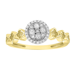 LADIES RING 0.13CT ROUND DIAMOND 10K YELLOW GOLD