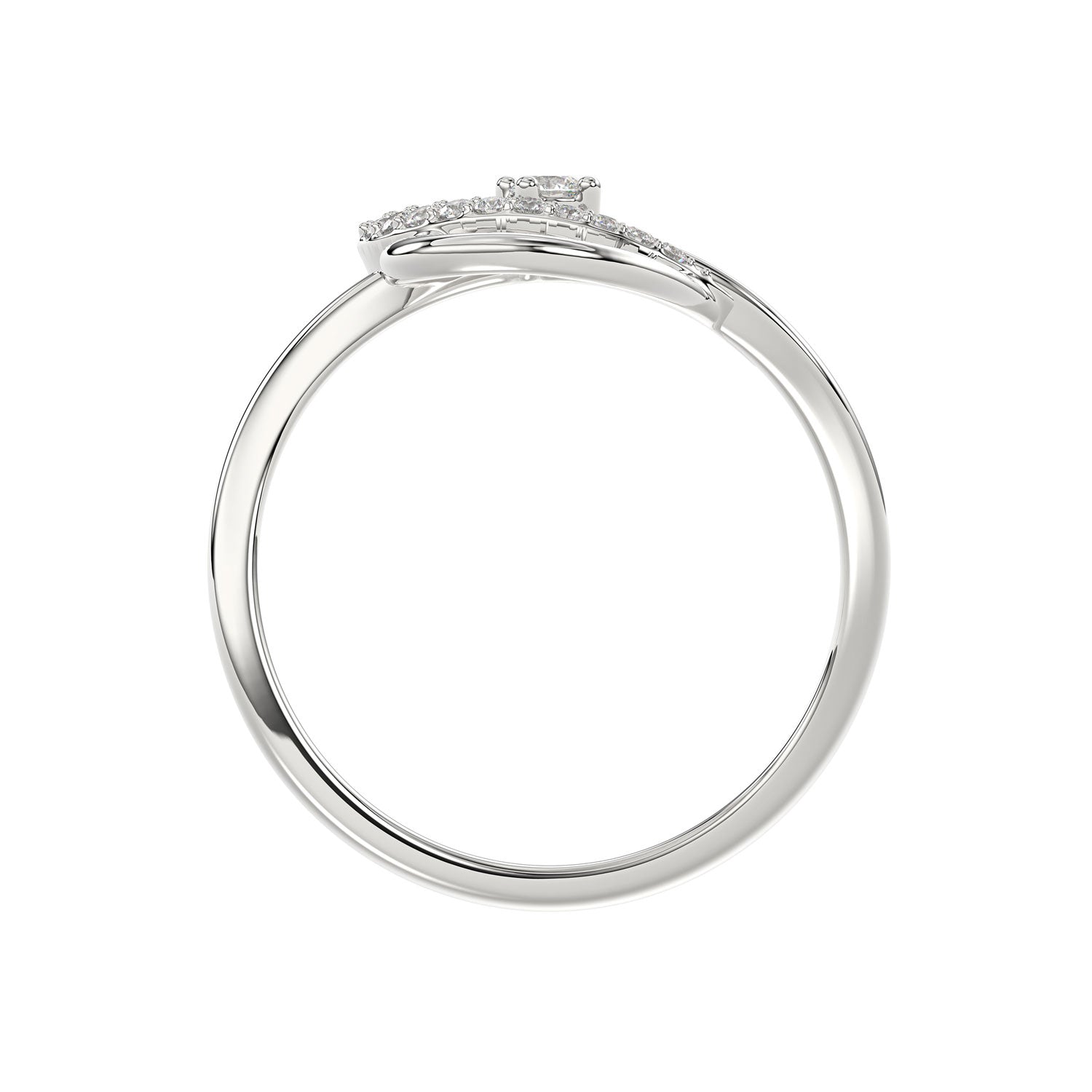 Ladies Elysian Heart Ring 0.15Ct Round Diamond Sterling Silver White � Romantic Fine Jewelry For Women