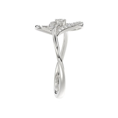 Ladies Elysian Heart Ring 0.15Ct Round Diamond Sterling Silver White � Romantic Fine Jewelry For Women