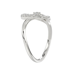 Ladies Elysian Heart Ring 0.15Ct Round Diamond Sterling Silver White � Romantic Fine Jewelry For Women