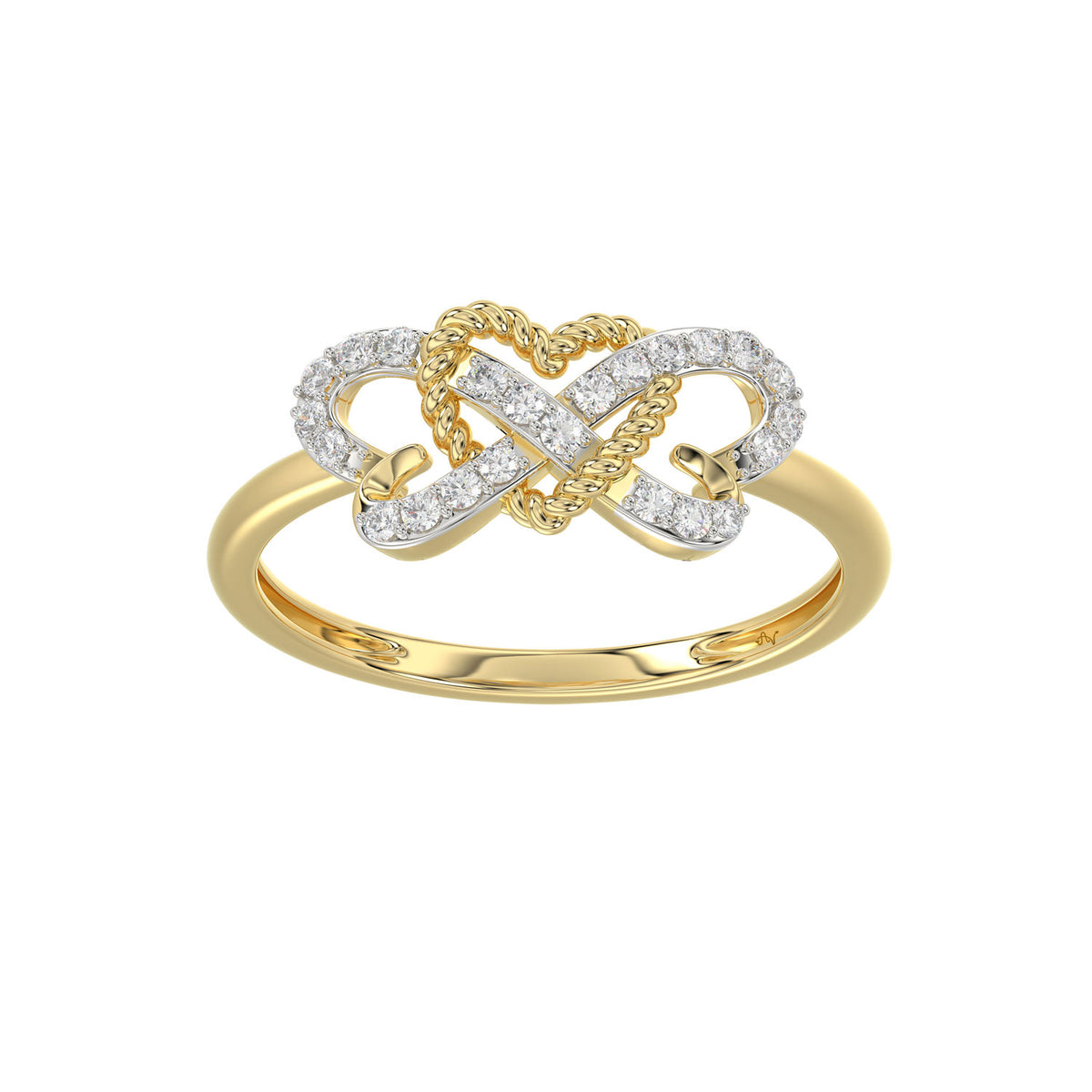 LADIES RING 0.15CT ROUND DIAMOND 10K YELLOW GOLD