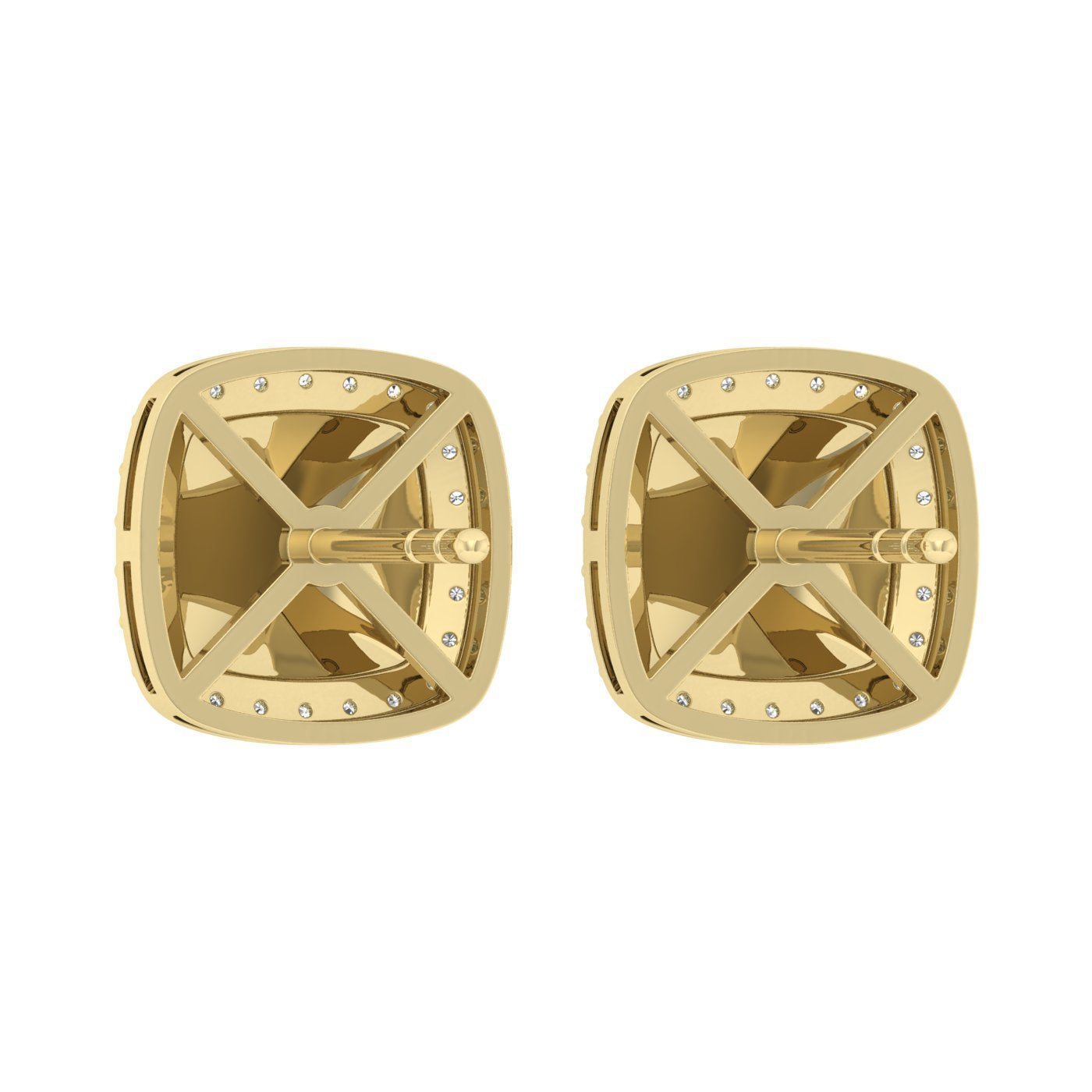 “Ladies Nugget Halo Fashion Earrings 0.25Ct Round Diamond 10K Yellow Gold – Fashionable Women’S Jewelry Gift