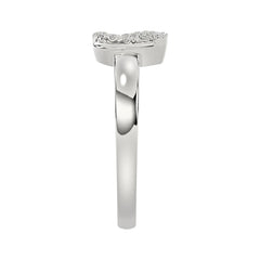Ladies Lucky Horseshoe Fashion Ring 0.10Ct Round Diamond Sterling Silver White � Double Horseshoe Fashion Jewelry