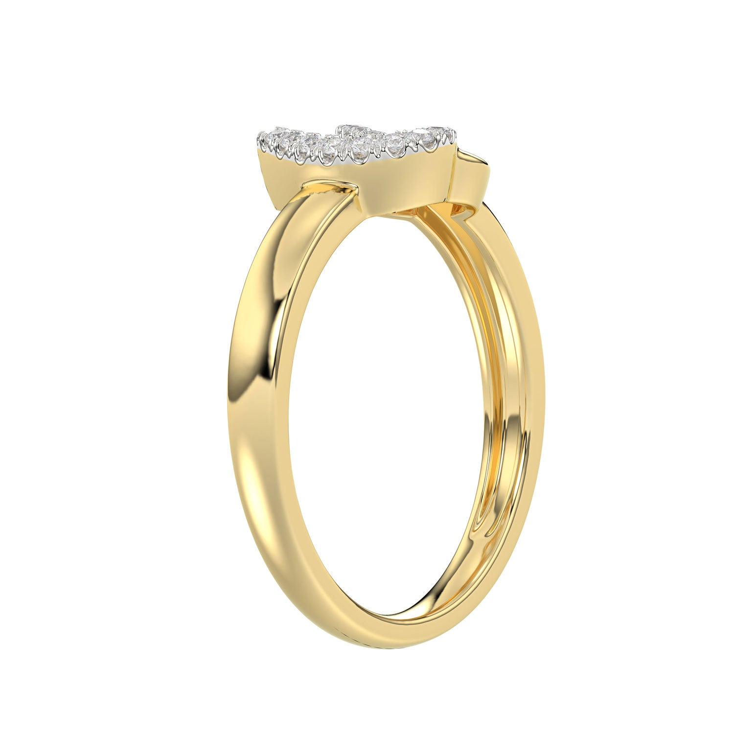 LADIES RING 0.10CT ROUND DIAMOND 10K YELLOW GOLD
