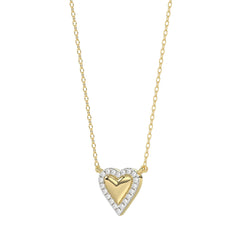 LADIES NECKLACE 0.10CT ROUND DIAMOND 10K YELLOW GOLD