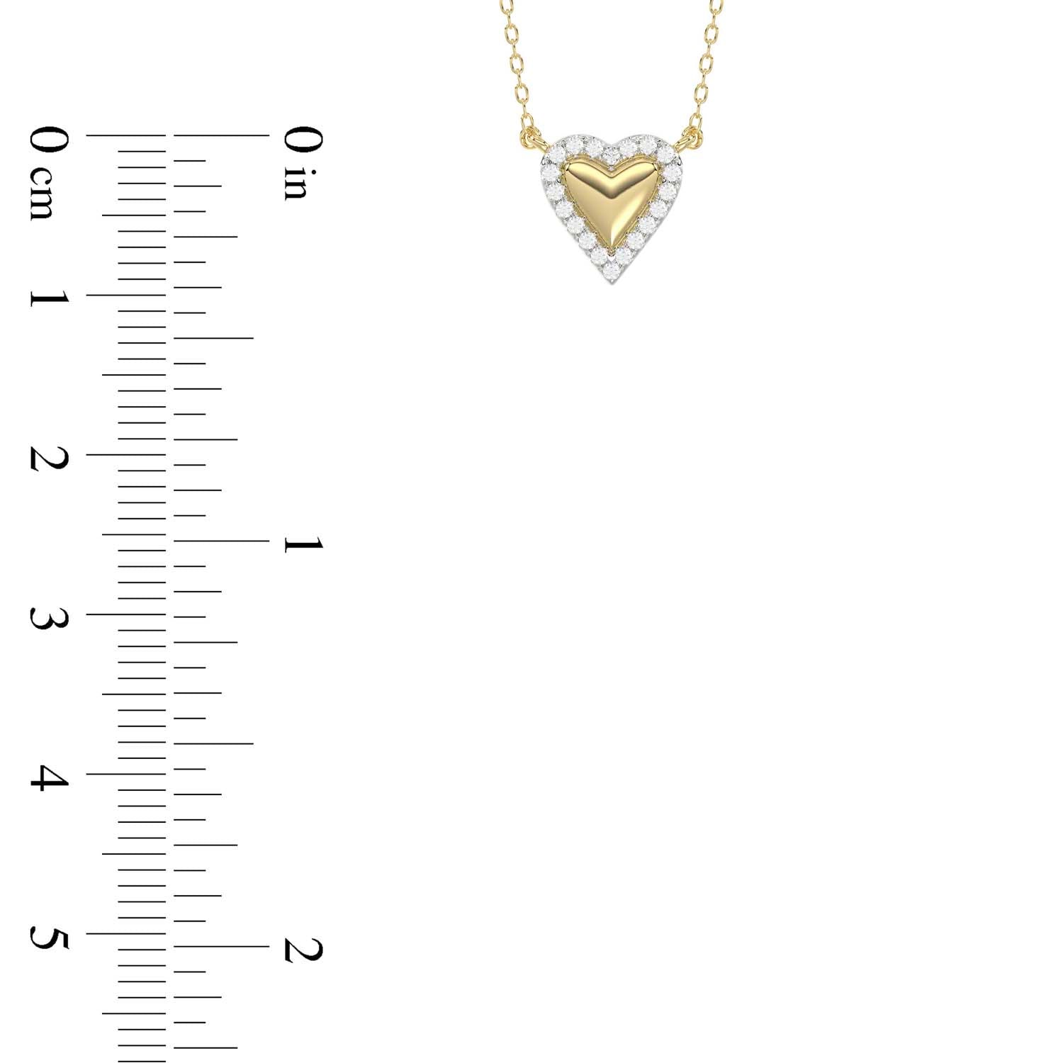 LADIES NECKLACE 0.10CT ROUND DIAMOND 10K YELLOW GOLD
