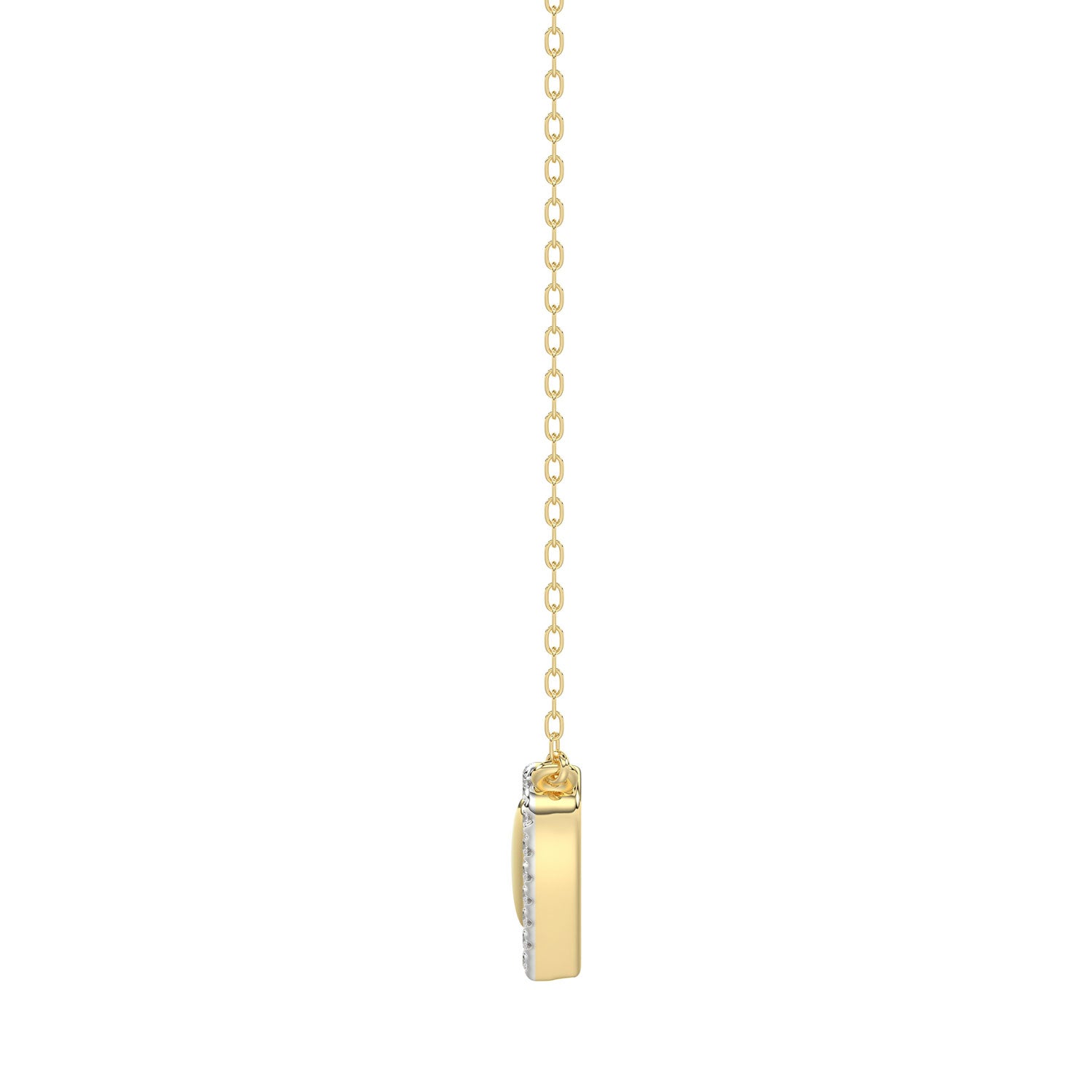 LADIES NECKLACE 0.10CT ROUND DIAMOND 10K YELLOW GOLD