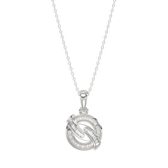 Elegant 0.15Ct Round & Baguette Diamond Pendant In Sterling Silver Ladies Fine Jewelry With Chain