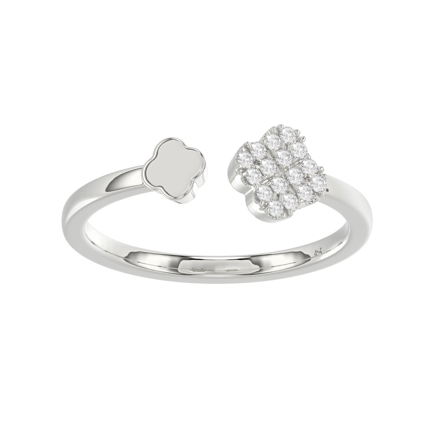 Sterling Silver Diamond Fashion Ring For Women 0.10 Ct Round Cut Elegant Ladies Ring