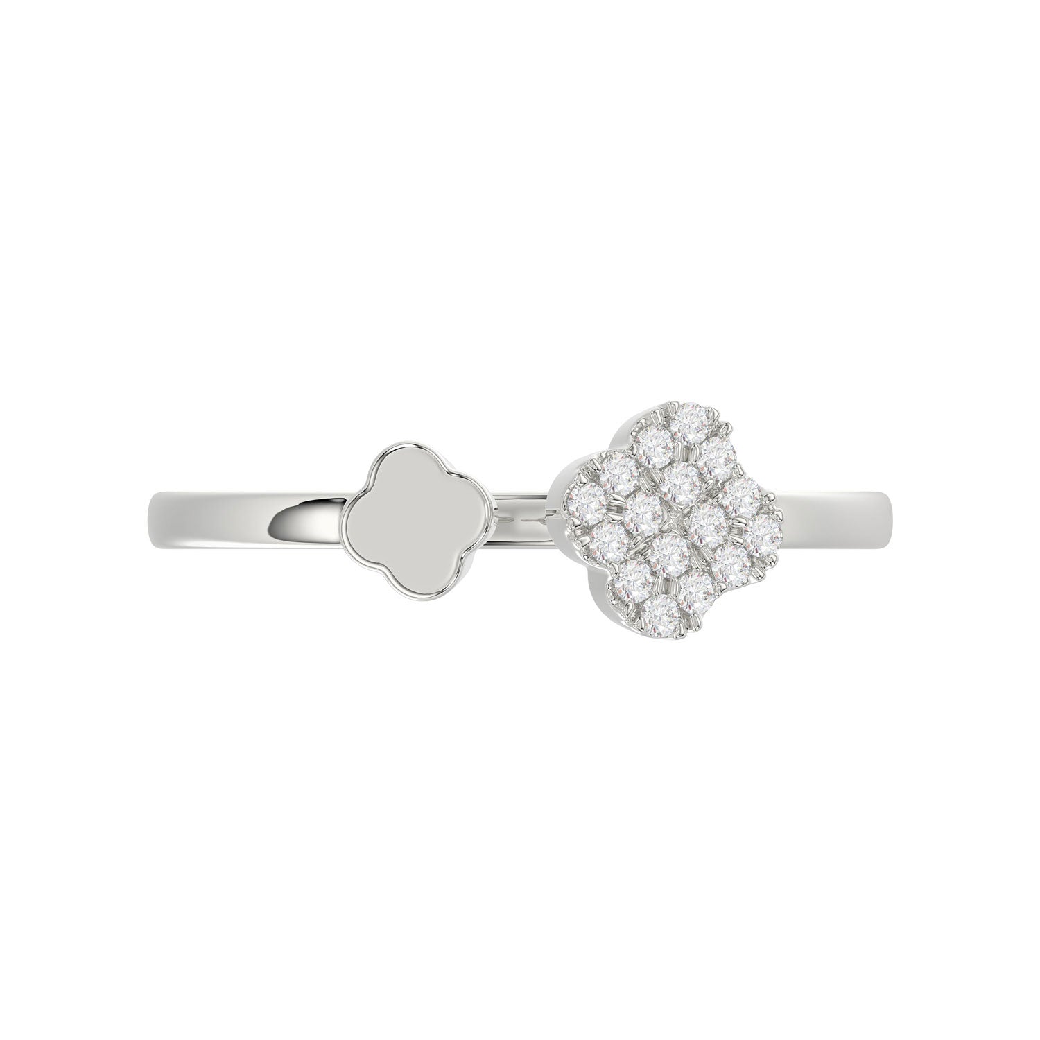 Sterling Silver Diamond Fashion Ring For Women 0.10 Ct Round Cut Elegant Ladies Ring