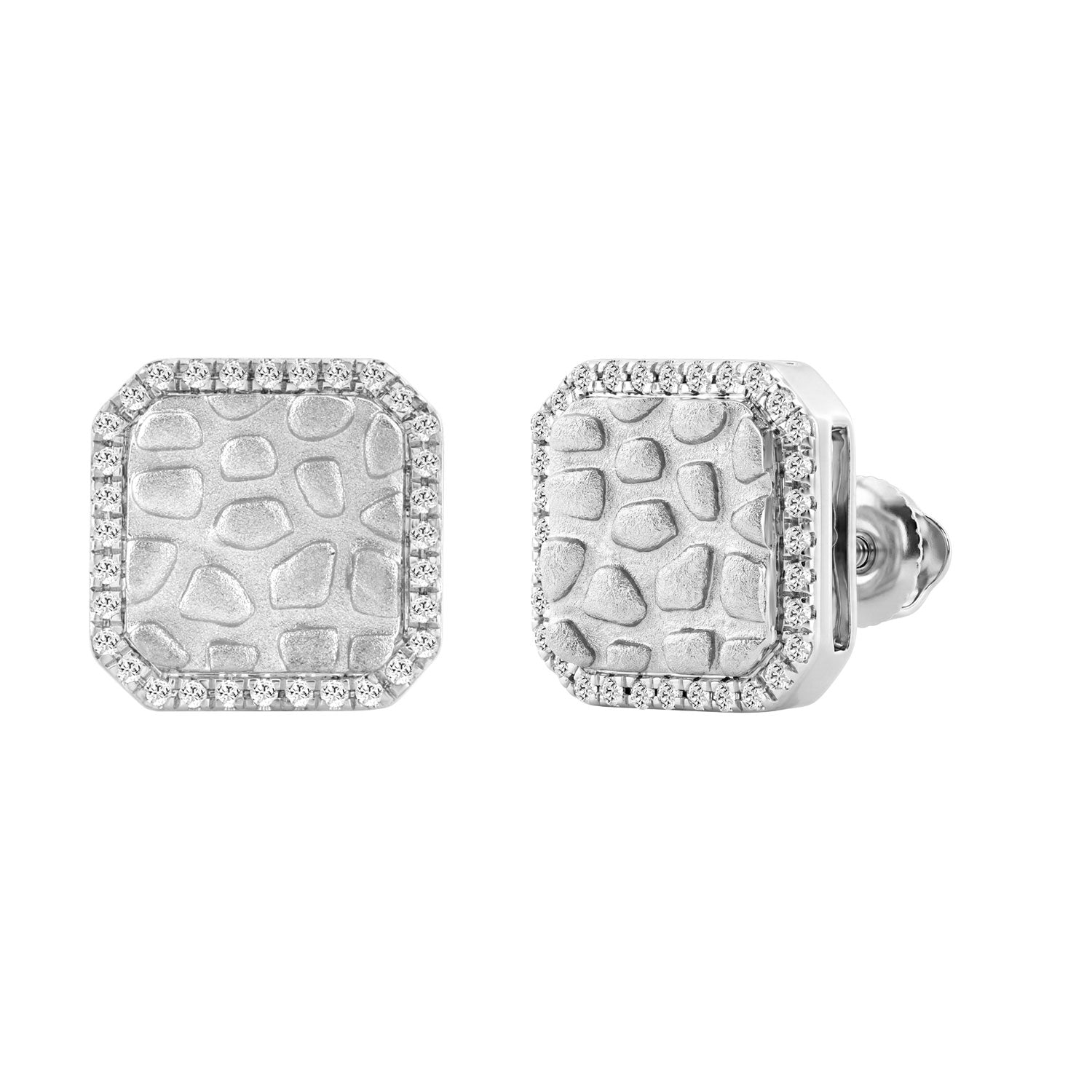 0.16 Ct Round Diamond Halo Earrings For Women Sterling Silver Stylish Jewelry Gift