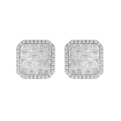 0.16 Ct Round Diamond Halo Earrings For Women Sterling Silver Stylish Jewelry Gift