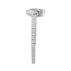 Elegance Ladies Round Diamond Cluster Fashion Ring In 10K White Gold – Marquise Design