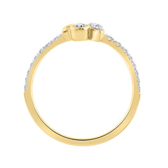 Elegance Ladies Round Diamond Cluster Fashion Ring In 10K Yellow Gold � Marquise Design
