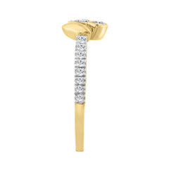Elegance Ladies Round Diamond Cluster Fashion Ring In 10K Yellow Gold – Marquise Design