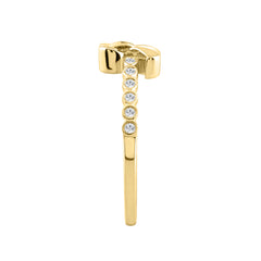 Classic 0.10Ct Round Diamond Ring In Yellow Gold  For Women
